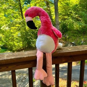 Flamingo stuffed animal.